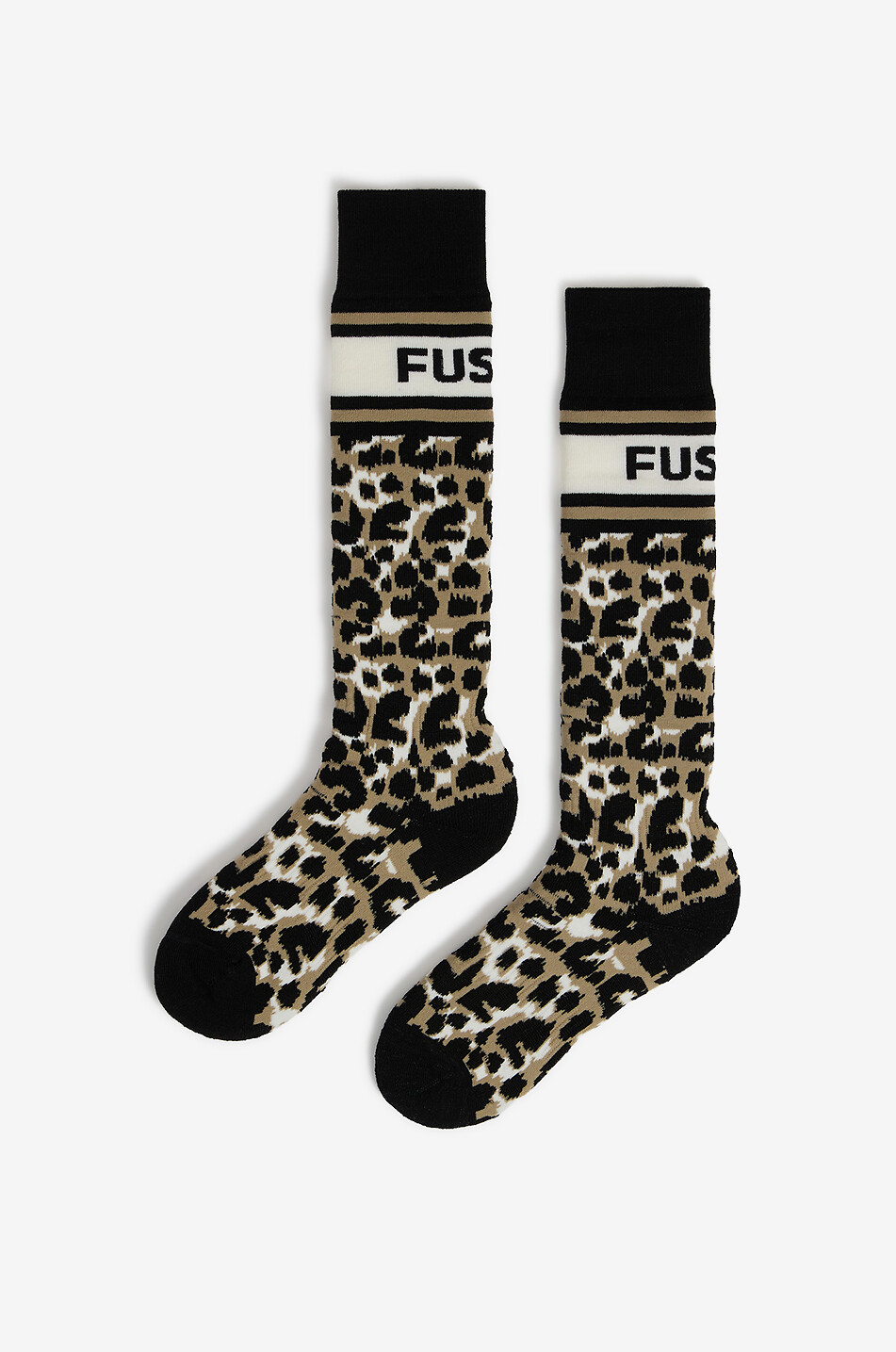 FUSALP Leopard wool blend ski socks Women Brown 1