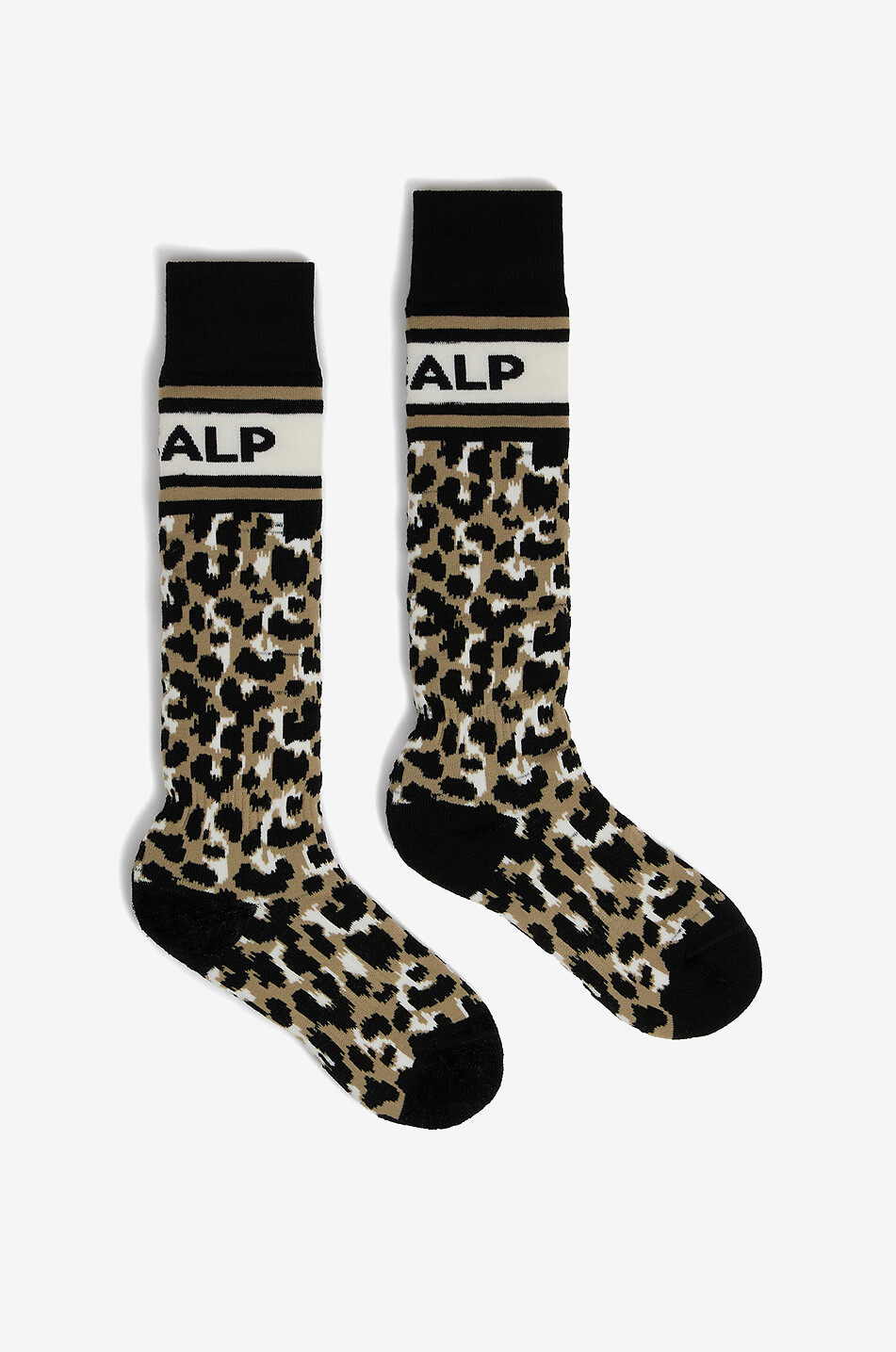 FUSALP Leopard wool blend ski socks Women Brown 3