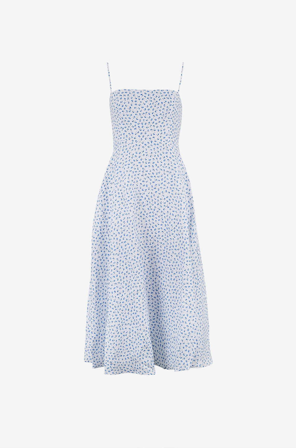 REFORMATION Monette Ditsy Florals linen strappy dress Women BLUE 1