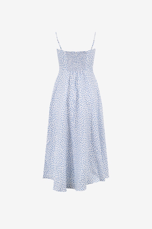 REFORMATION Monette Ditsy Florals linen strappy dress Women BLUE 2