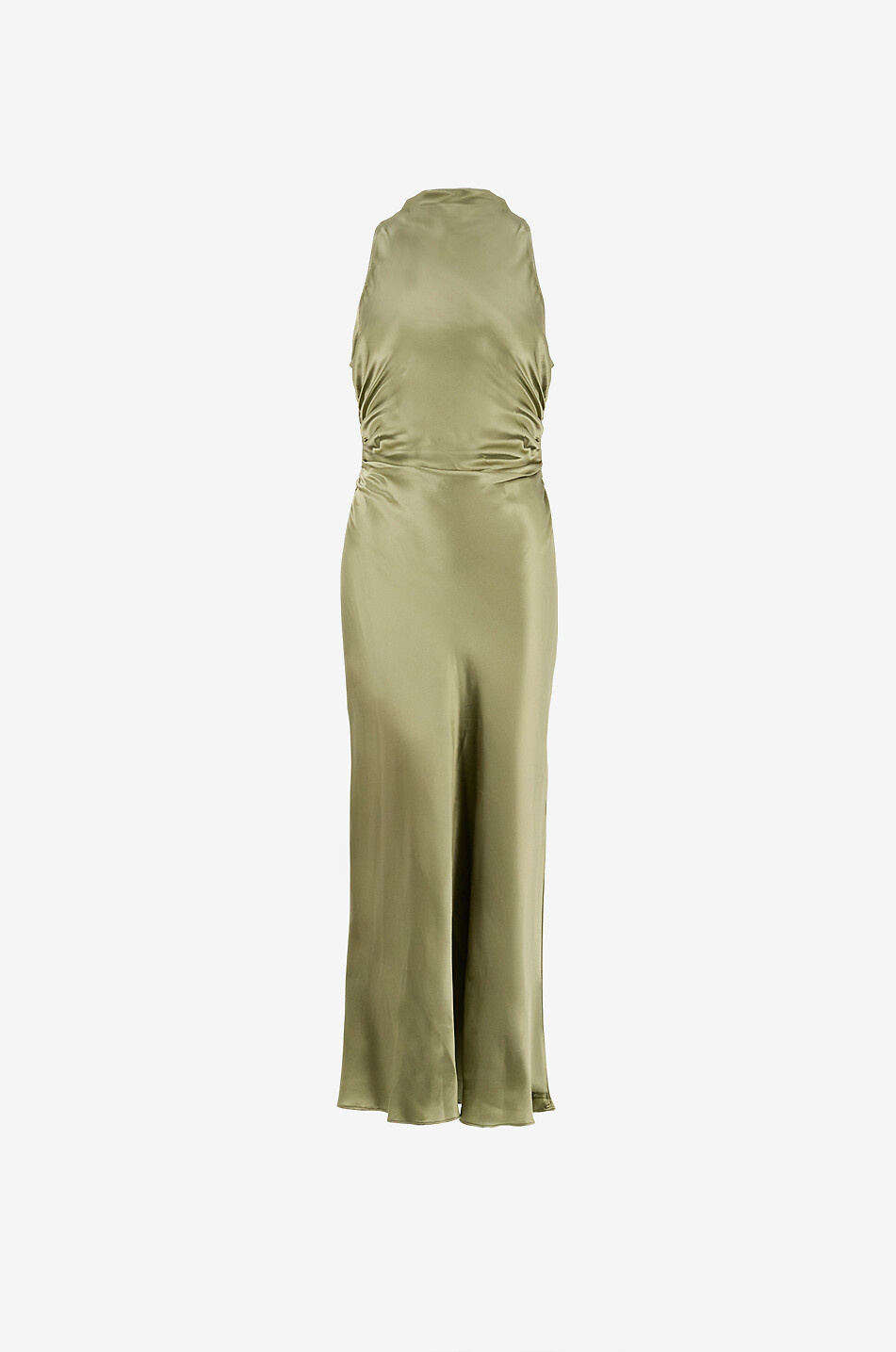 REFORMATION Casette Artichoke long silk satin dress Women GREEN 1