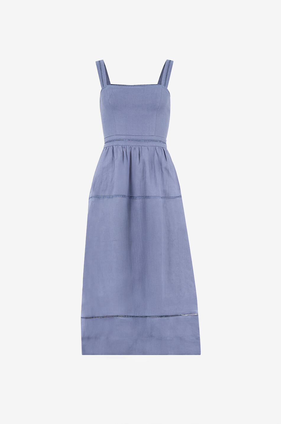 REFORMATION Träger-Midikleid aus Leinen Everett Cornflower Damen BLAU 1