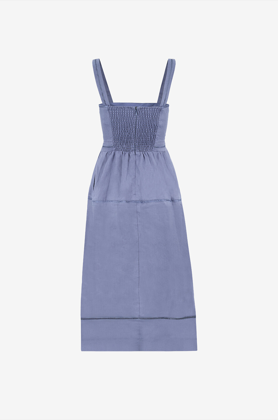 REFORMATION Träger-Midikleid aus Leinen Everett Cornflower Damen BLAU 2