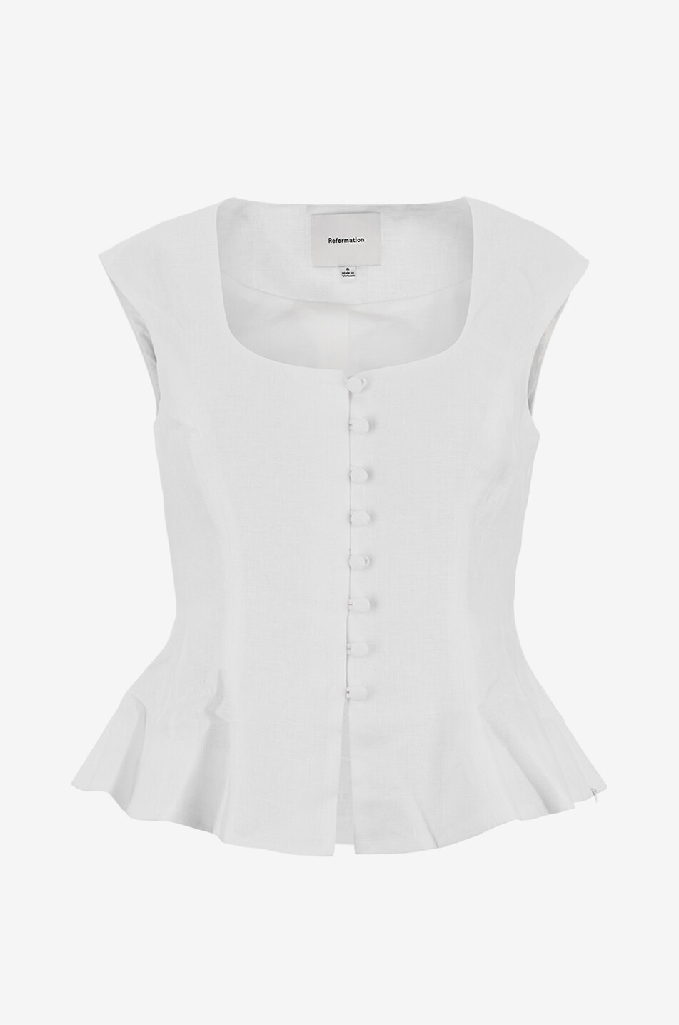 REFORMATION Paolina White sleeveless peplum top Women WHITE 1