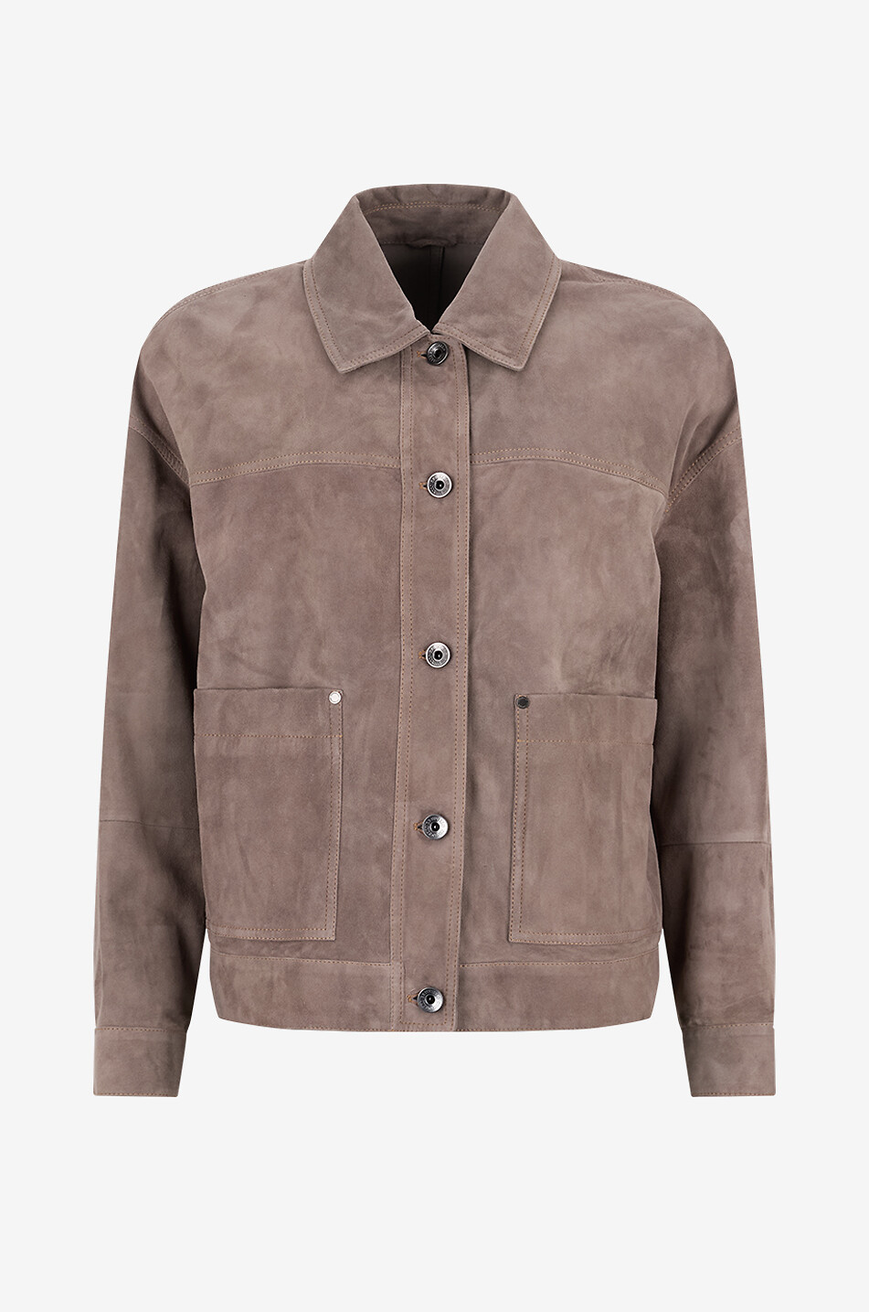 Lightweight boxy suede jacket