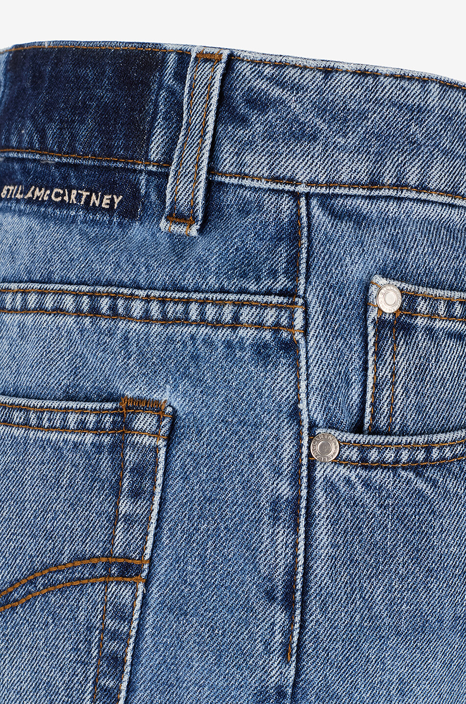 STELLA McCARTNEY Iconic Mid Vintage Blue relaxed straight sustainable cotton jeans Women BLUE 3