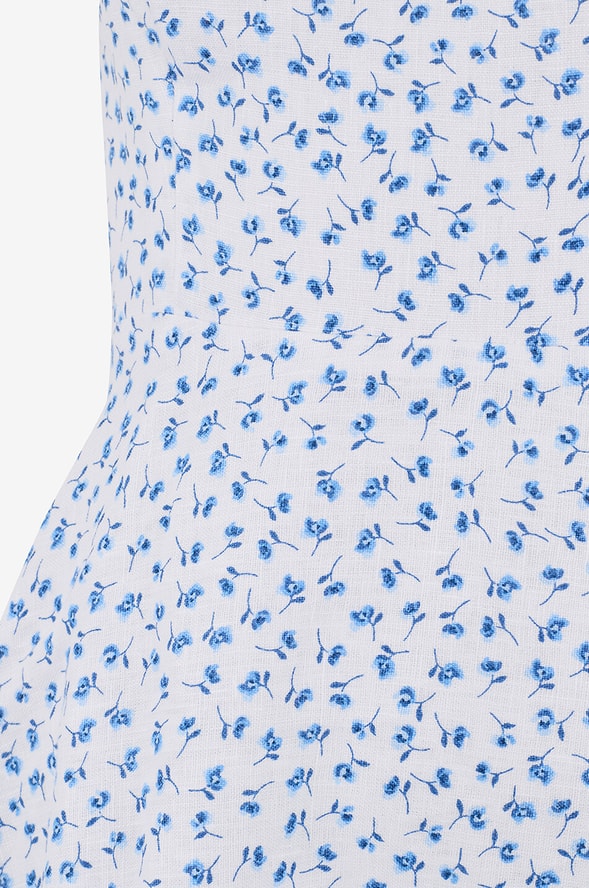 REFORMATION Monette Ditsy Florals linen strappy dress Women BLUE 3