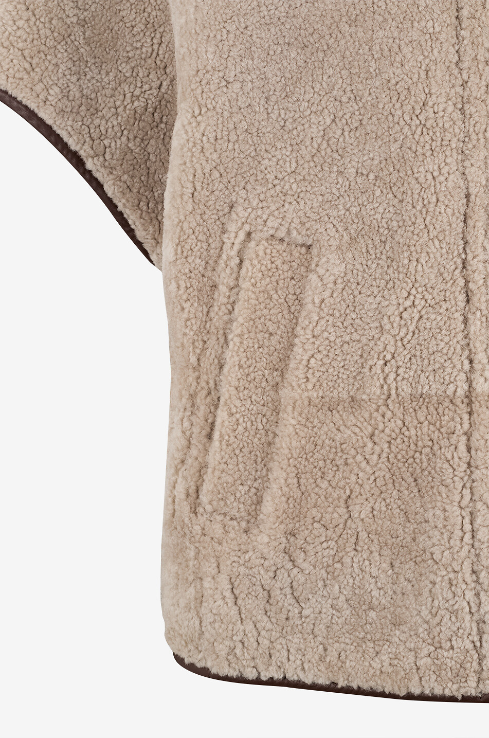 BRUNELLO CUCINELLI Shiny Tab shearling cape Women BROWN 3