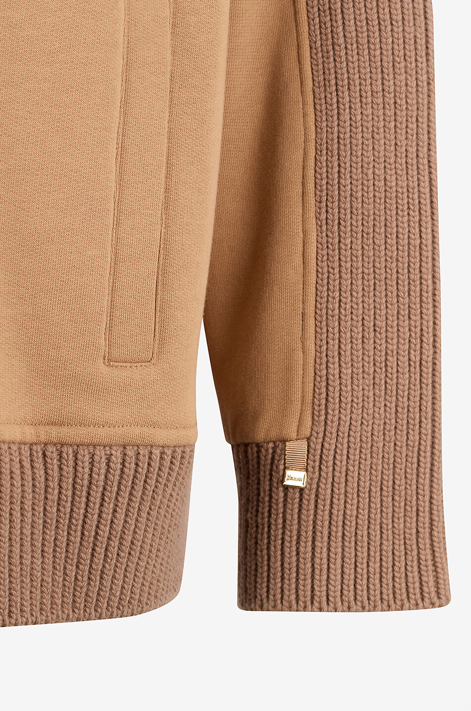 HERNO Cardigan zippé multi-matières à capuche Femme Beige moyen 3