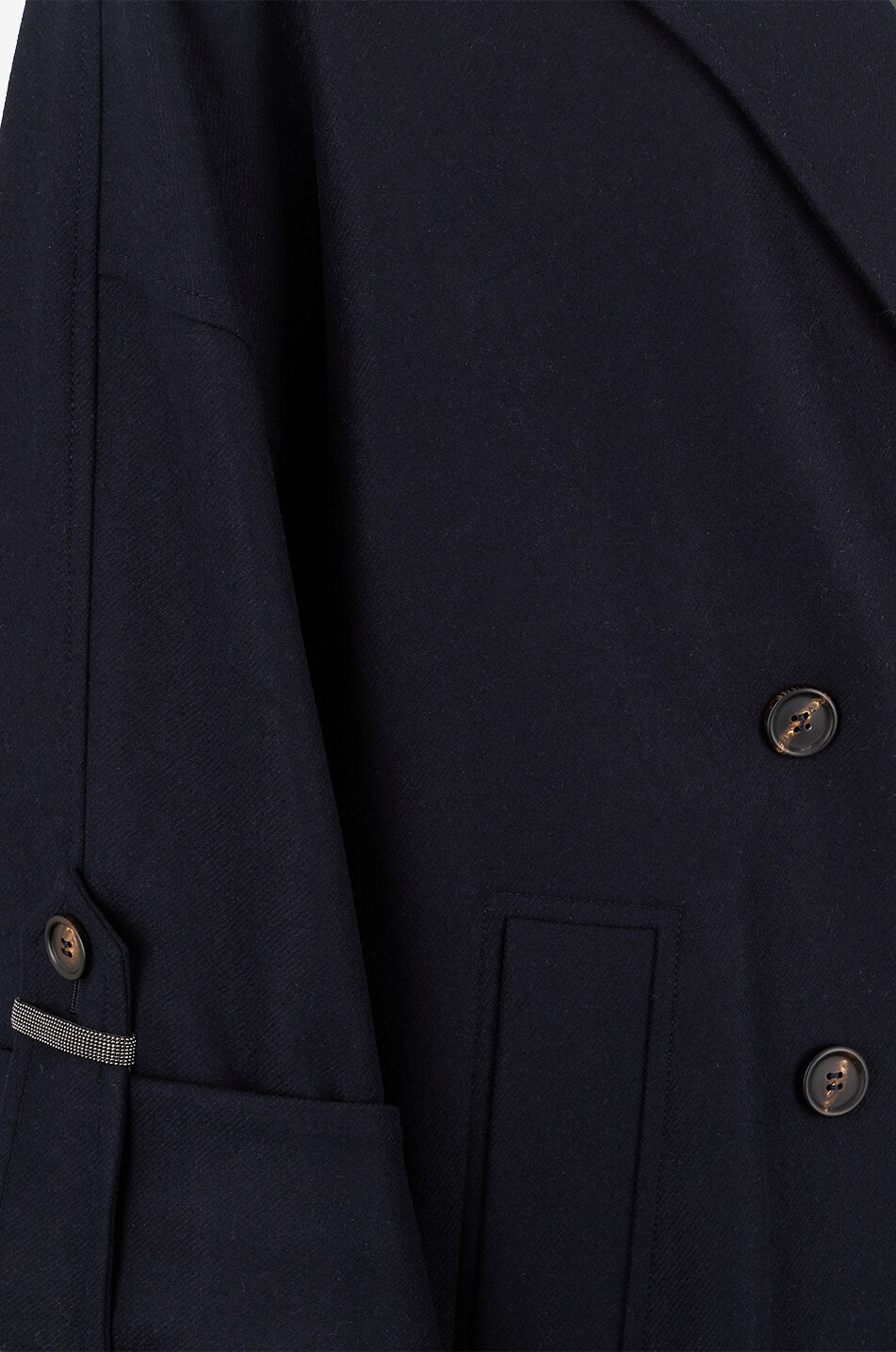 BRUNELLO CUCINELLI Monile wool twill oversize peacoat Women DARK BLUE 3