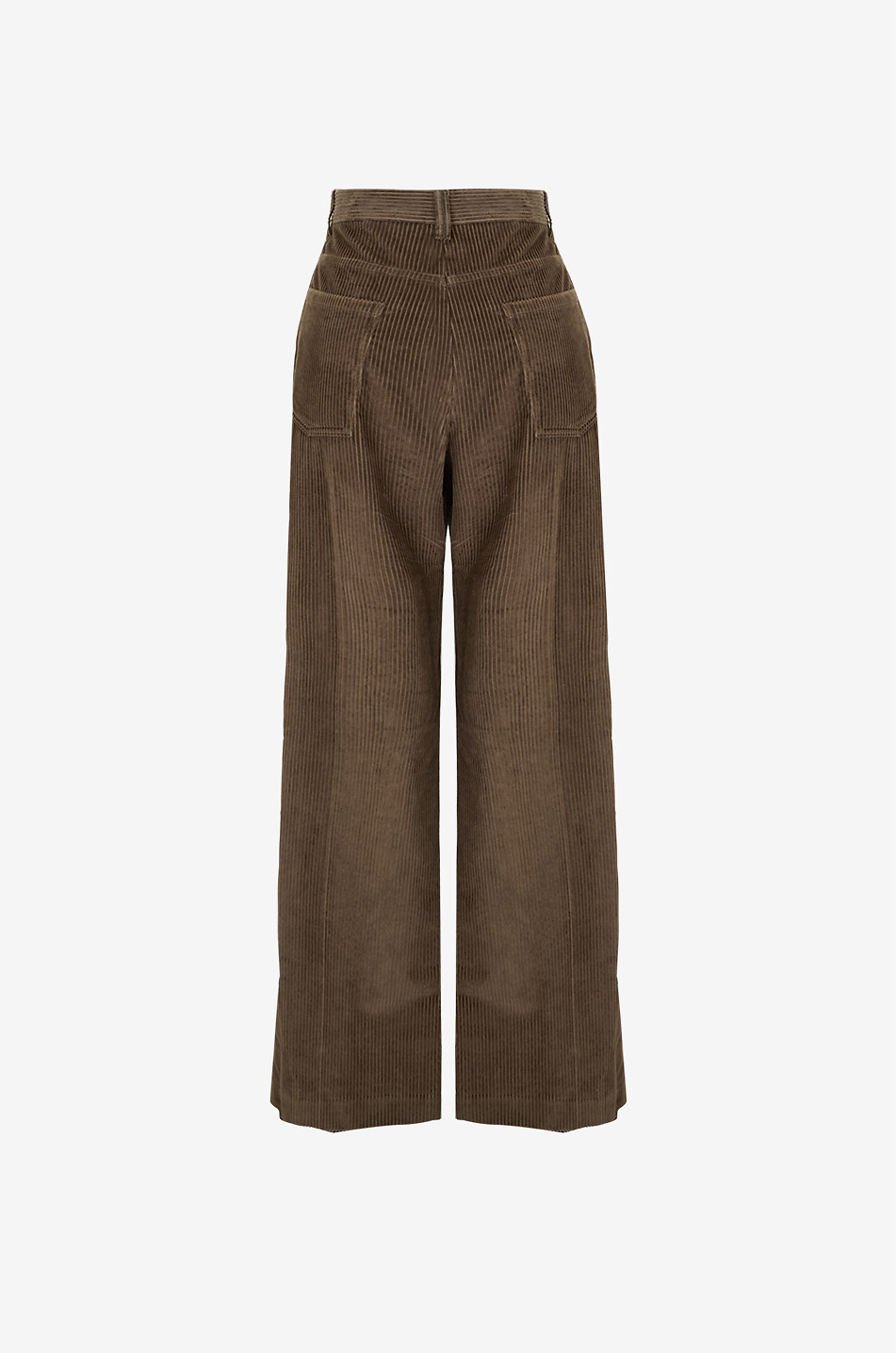 BRUNELLO CUCINELLI Cordsamthose mit hoher Taille und weitem Bein Shiny Loop Damen HELLBRAUN 2