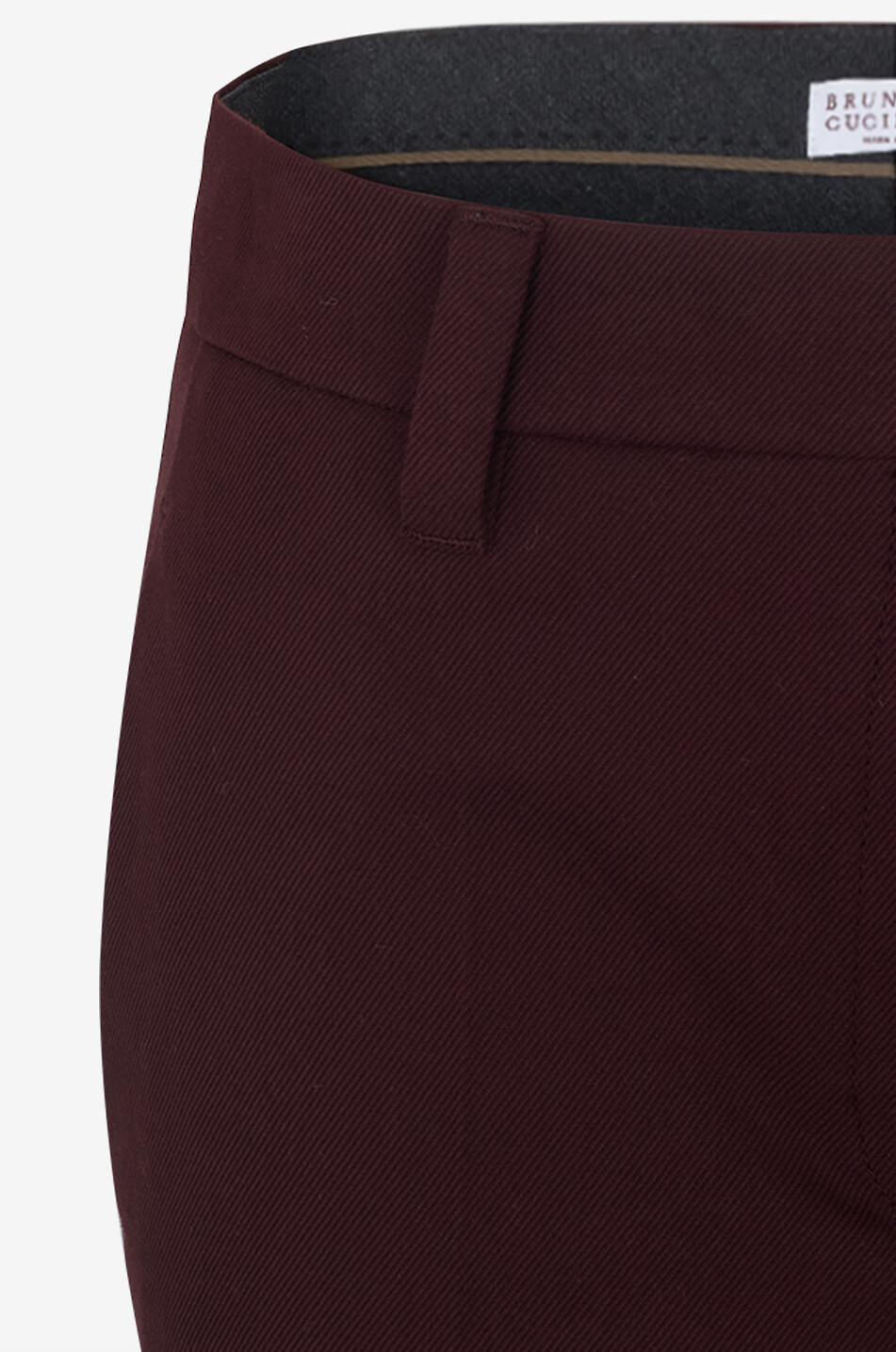 BRUNELLO CUCINELLI Pantalon slim en sergé de coton Shiny Loop Femme ROUGE FONCÉ 3