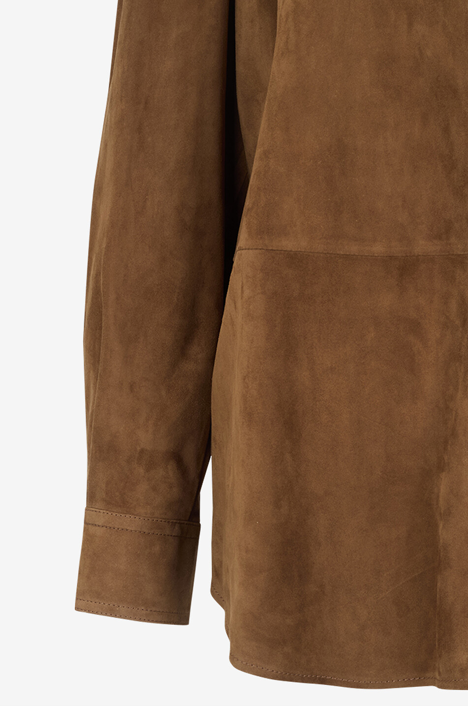 BRUNELLO CUCINELLI Shiny Line suede overshirt Women COGNAC 4