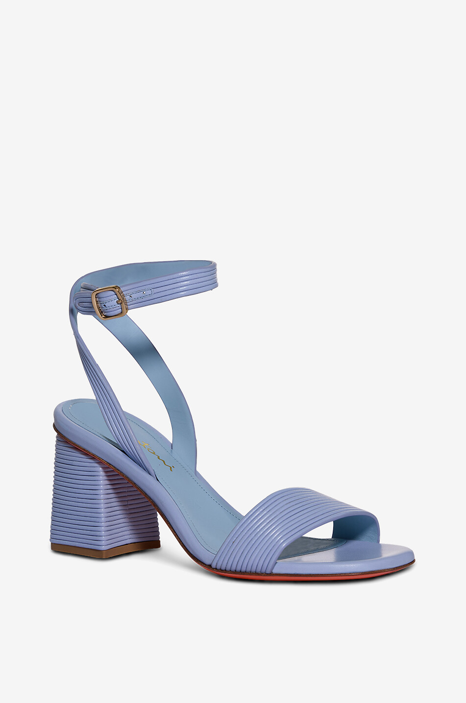 SANTONI Ledersandalen mit Blockabsatz Ionica 70 Damen HELLBLAU 1