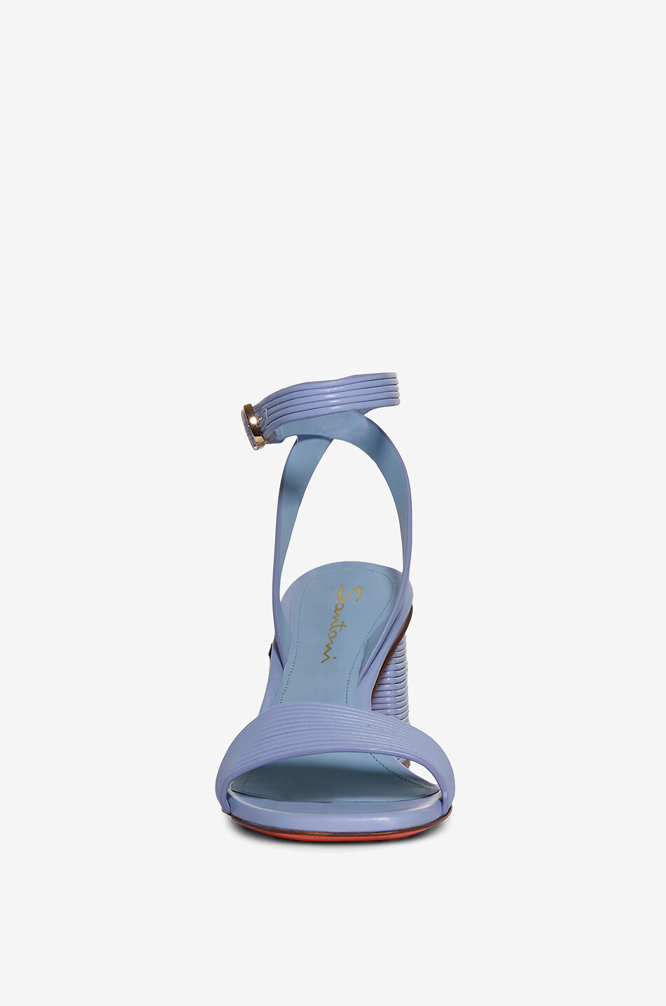 SANTONI Ledersandalen mit Blockabsatz Ionica 70 Damen HELLBLAU 2