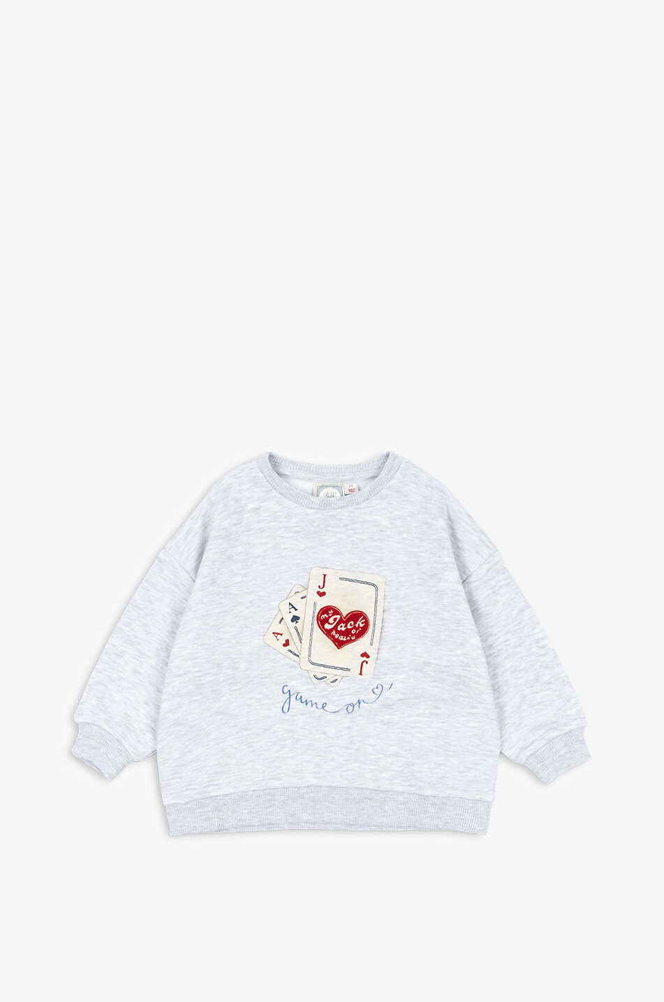 KONGES SLØJD Sweat-shirt à col rond garçon Jack of Hearts Fille GRIS CLAIR 1