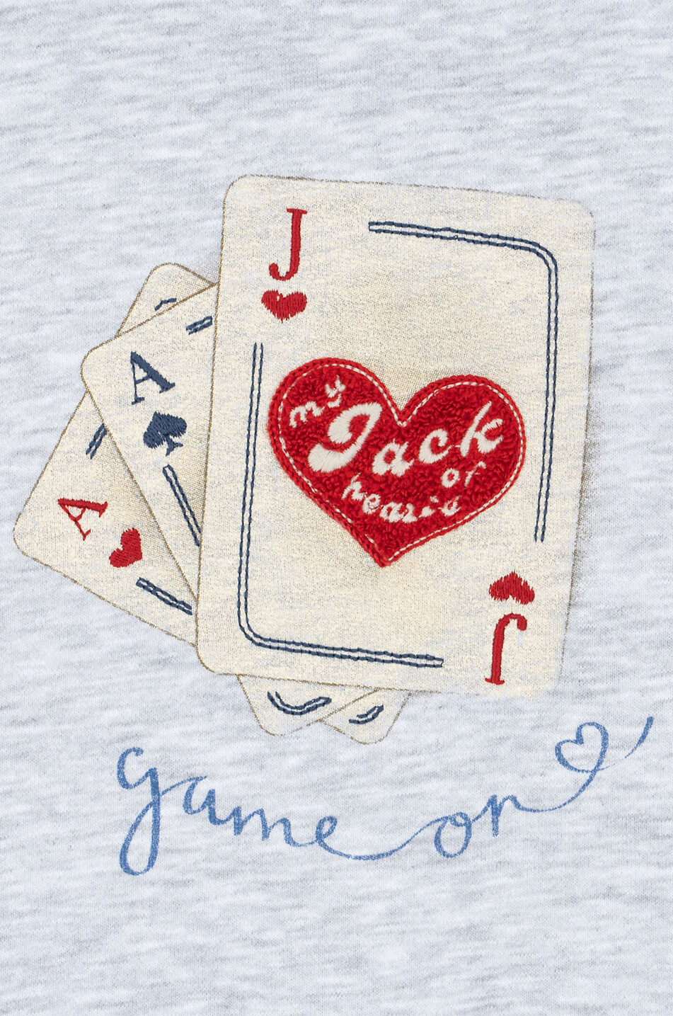 KONGES SLØJD Sweat-shirt à col rond garçon Jack of Hearts Fille GRIS CLAIR 4