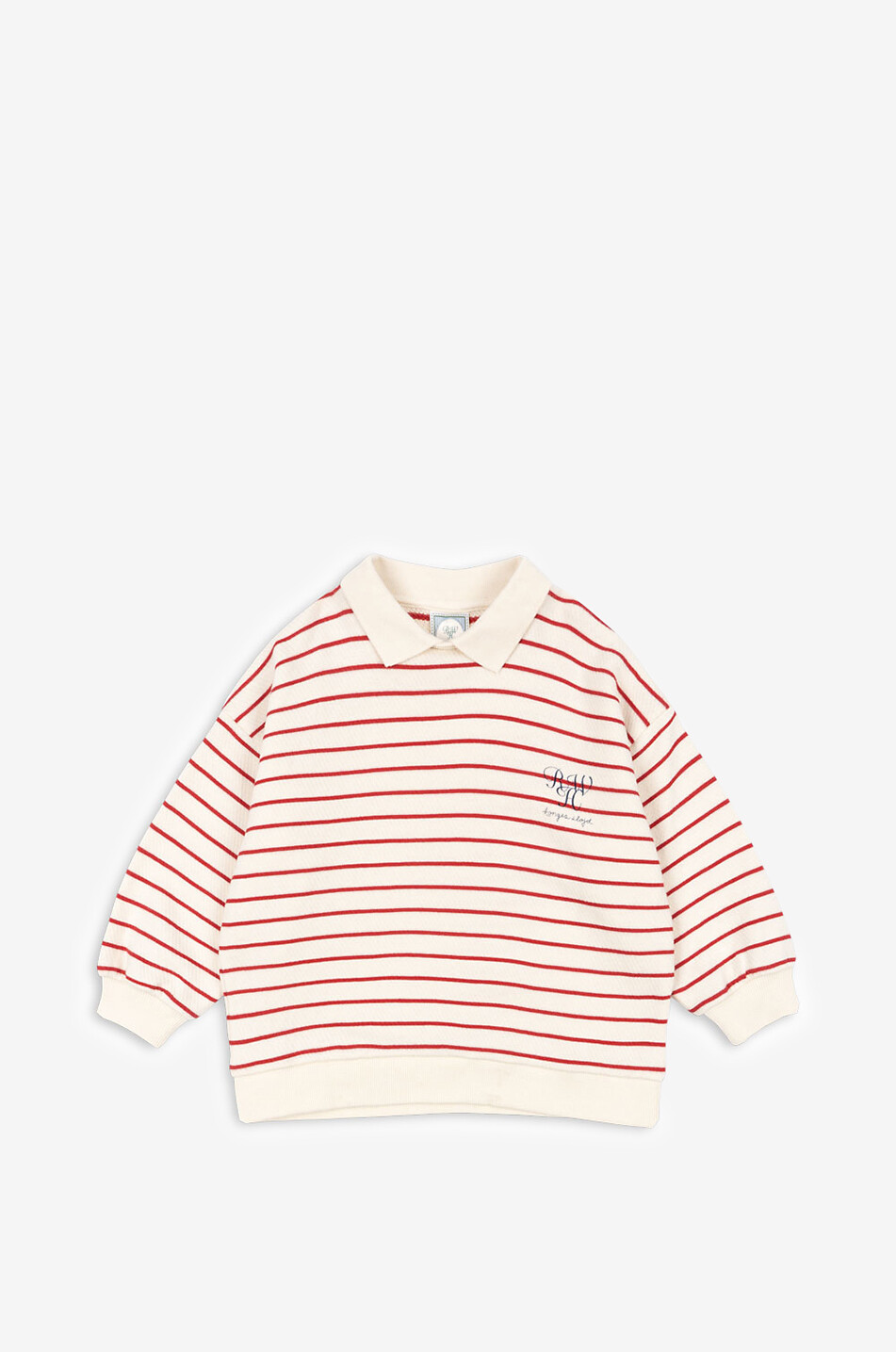 Sweat-shirt rayé à col polo garçon RHW x ks Largo