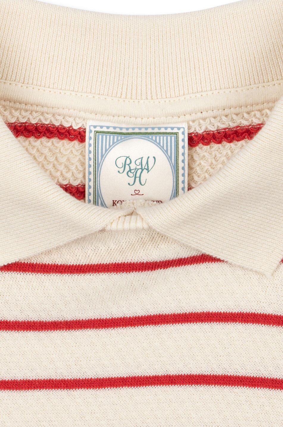 KONGES SLØJD Gestreiftes Jungen-Sweatshirt mit Polokragen RHW x ks Largo  ROT 3
