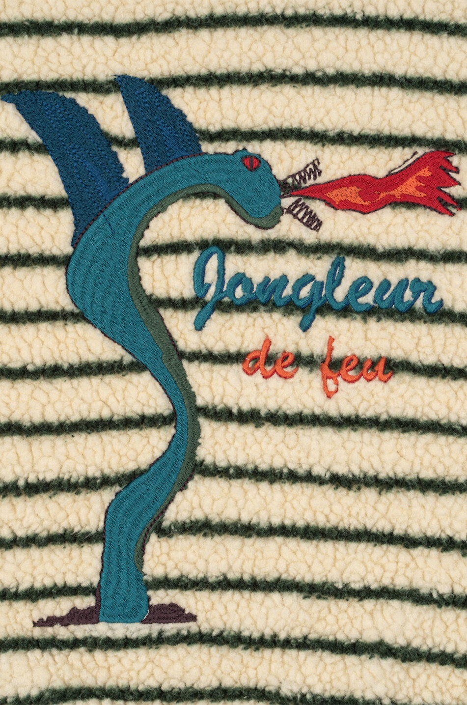 KONGES SLØJD RHW x ks Jongleur de Feu boys' striped fleece jacket Boy Light beige 3