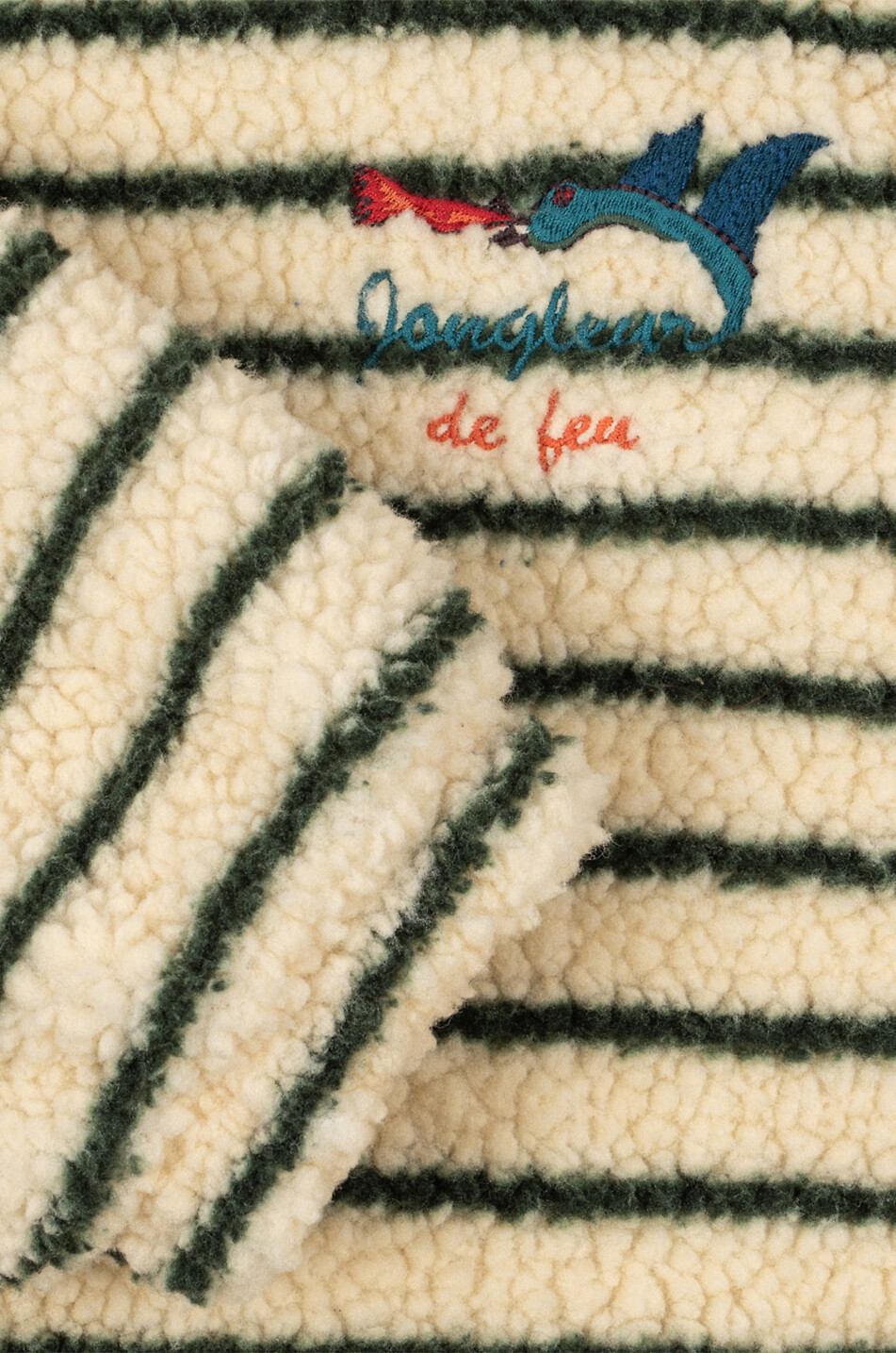 KONGES SLØJD RHW x ks Jongleur de Feu boys' striped fleece jacket Boy Light beige 4