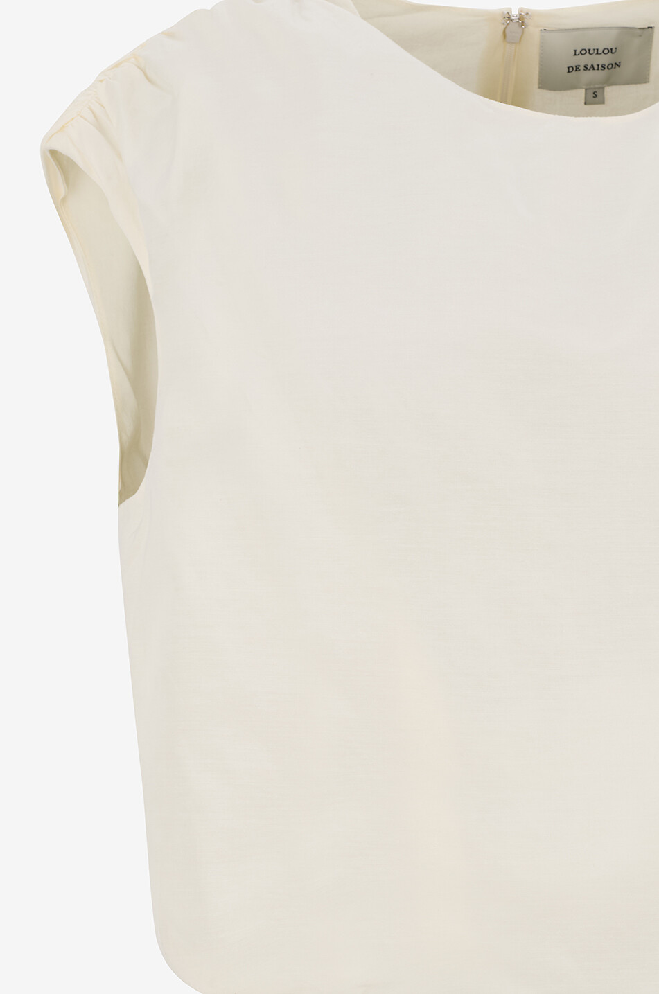 LOULOU DE SAISON Top sans manches en coton et soie Cosma Femme BLANC CASSE 3