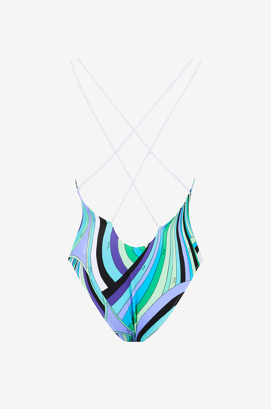 PUCCI Iride low-cut V-neck swimsuit Women GREEN 2