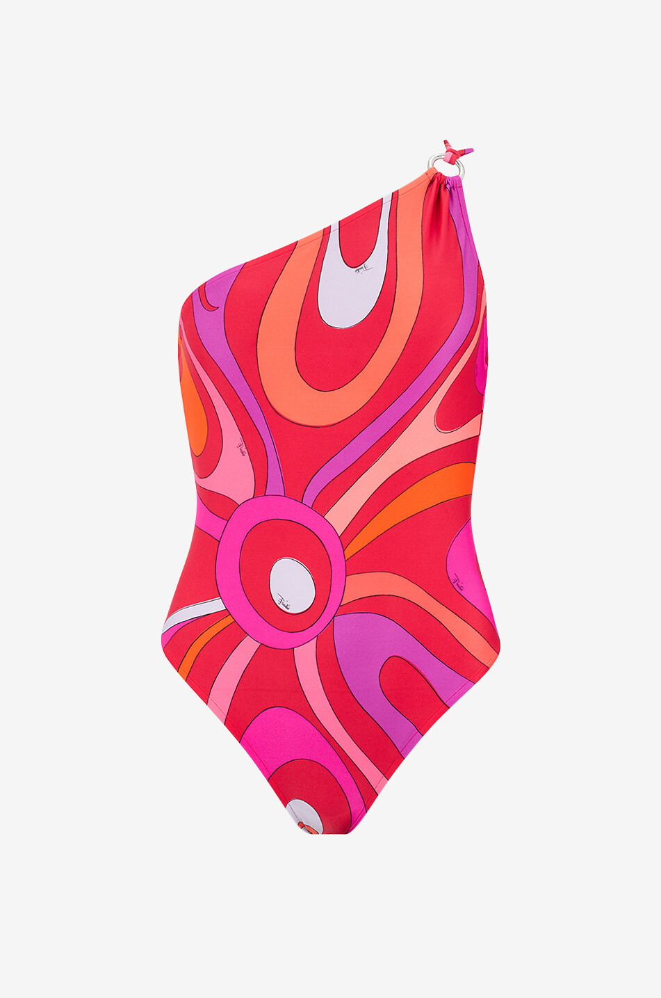 PUCCI Orchidee one-shoulder swimsuit Women PINK 1
