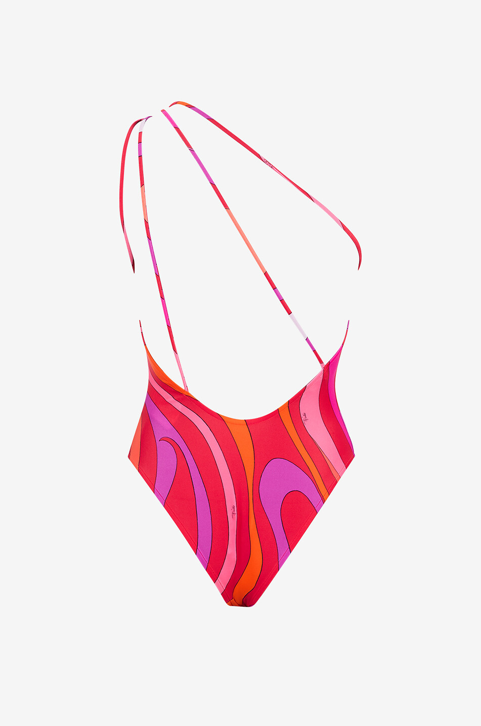 PUCCI Orchidee one-shoulder swimsuit Women PINK 2