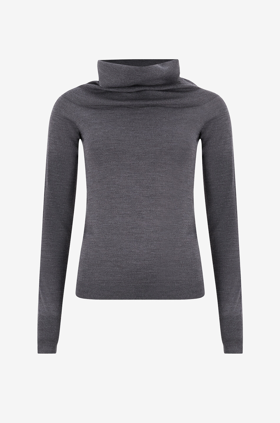 STELLA McCARTNEY Pull à épaules dénudées en laine fine Femme GRIS FONCÉ 1