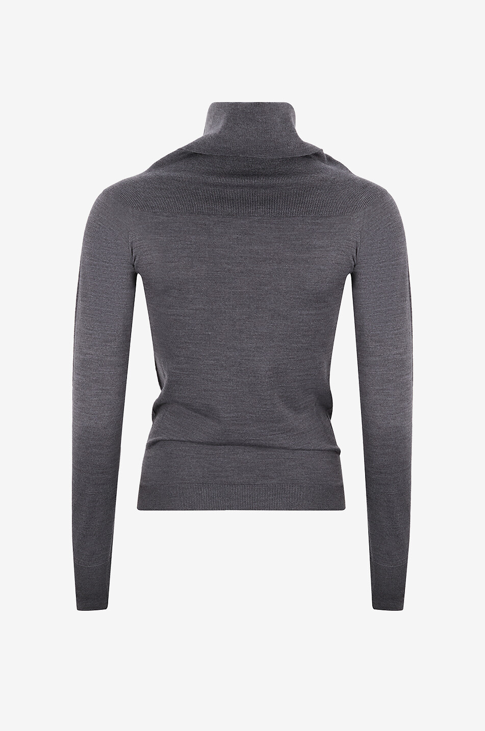 STELLA McCARTNEY Pull à épaules dénudées en laine fine Femme GRIS FONCÉ 2