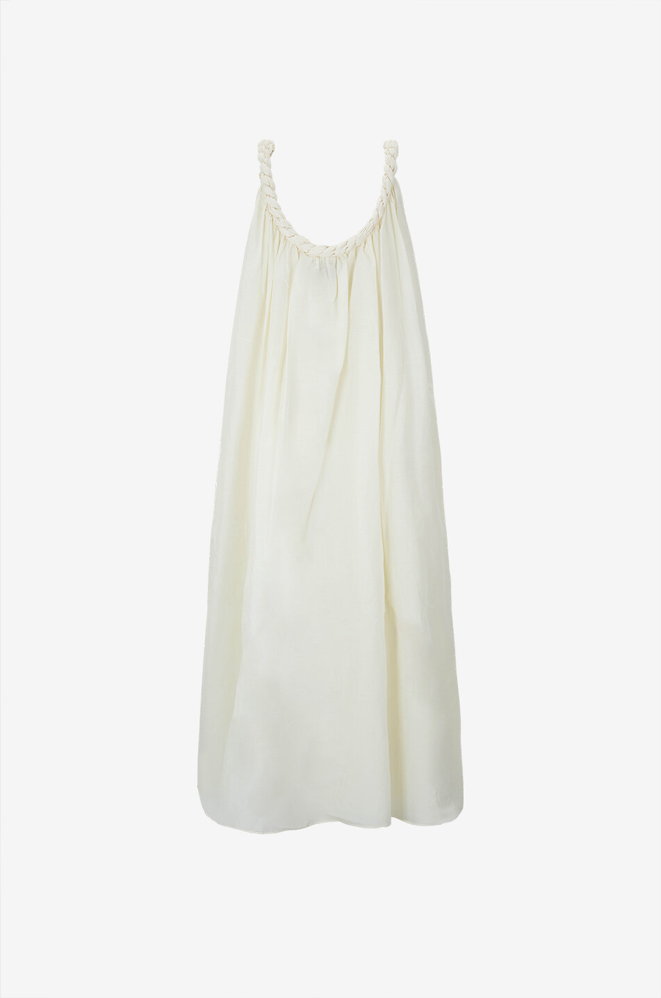 LOULOU DE SAISON Robe longue en coton et soie Kika Femme BLANC CASSE 2