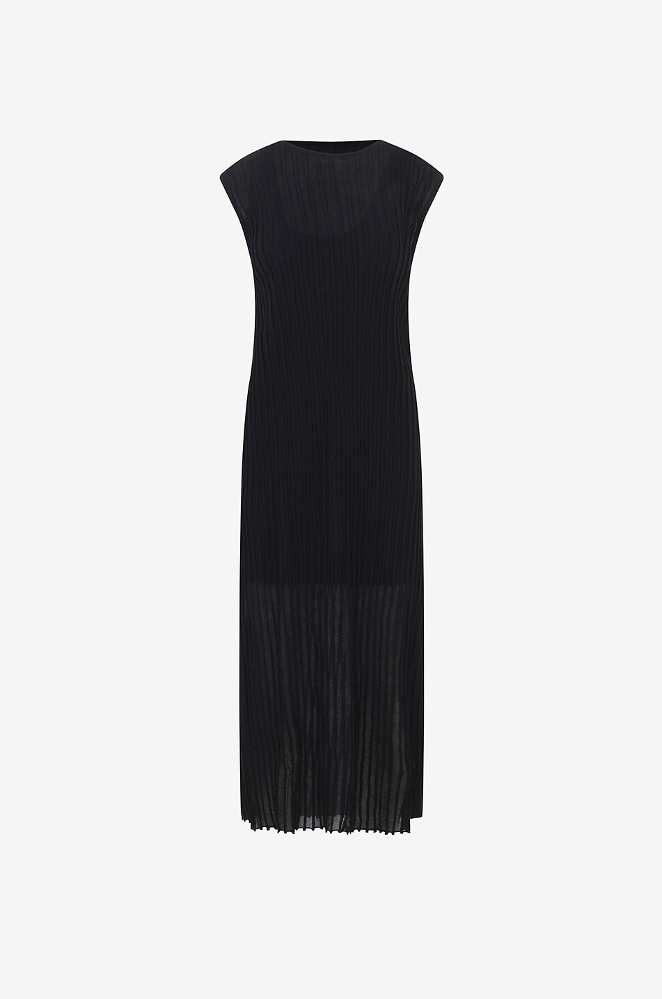 LOULOU DE SAISON Ada cotton long knit dress Women BLACK 1