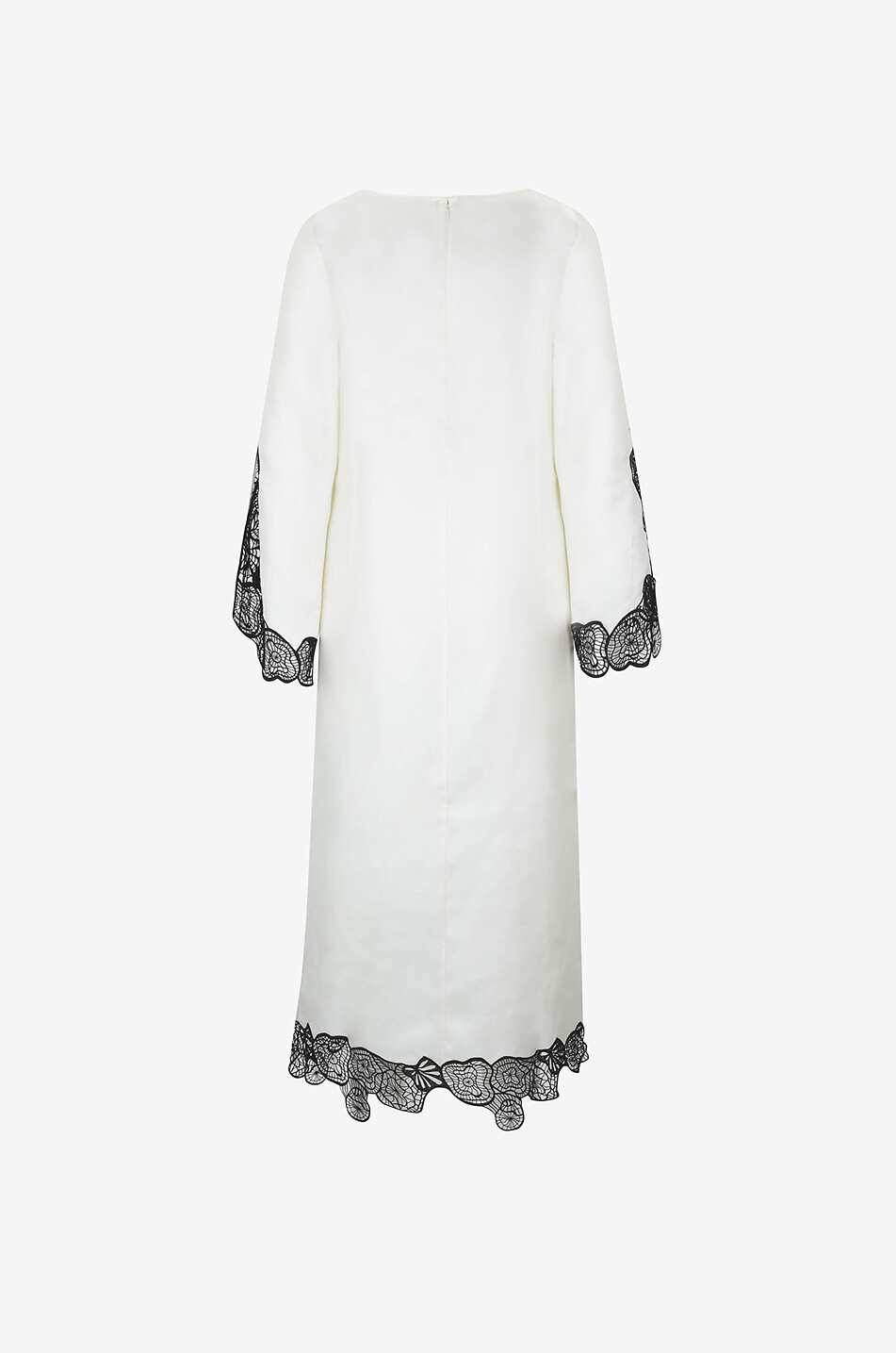 LOULOU DE SAISON Soto silk and lace midi dress Women EGGSHELL 2