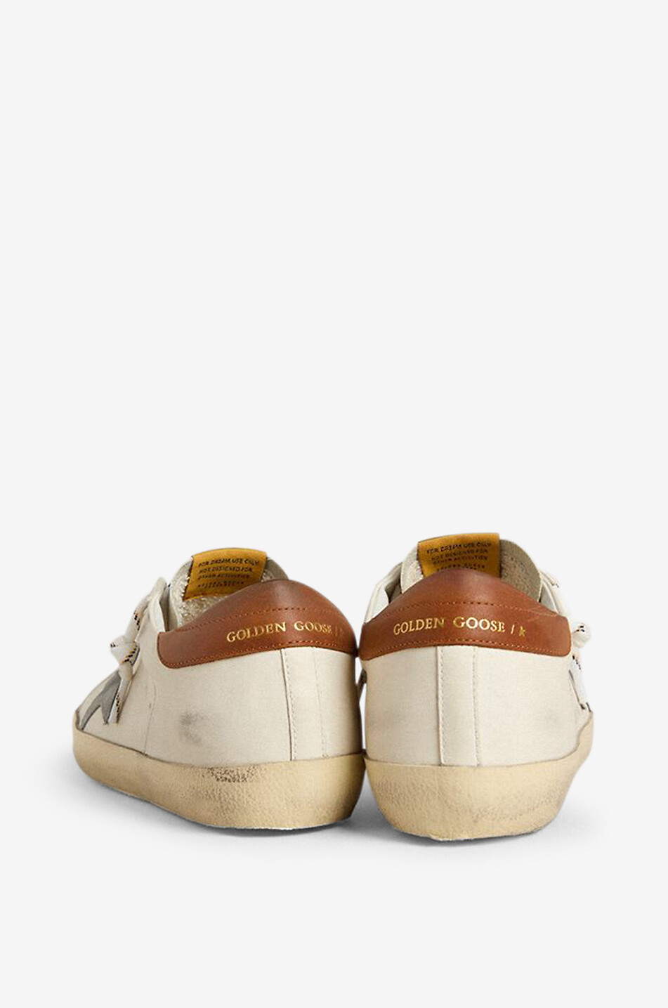 GOLDEN GOOSE Baskets basses en cuir à étoile daim Super-Star Classic Homme BLANC CASSE 4