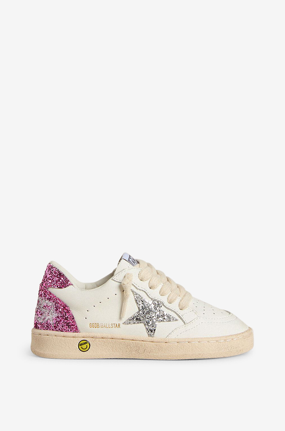 Mädchen-Sneakers aus Leder mit Glitterstern Ball Star New