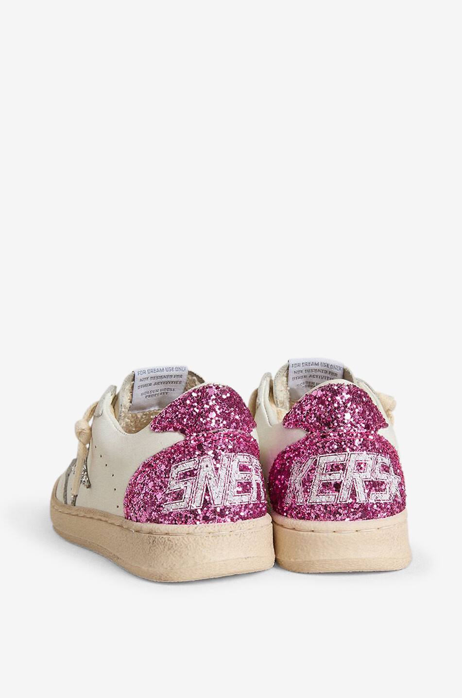 GOLDEN GOOSE Mädchen-Sneakers aus Leder mit Glitterstern Ball Star New Mädchen WEISS 3