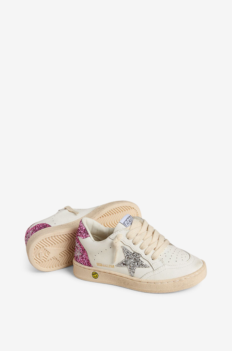 GOLDEN GOOSE Mädchen-Sneakers aus Leder mit Glitterstern Ball Star New Mädchen WEISS 4