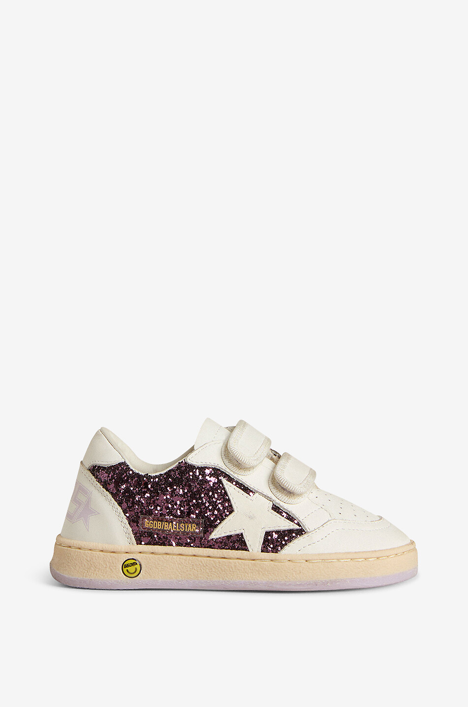 GOLDEN GOOSE Ball Star Strap girls' glitter and leather sneakers Girl PURPLE 1