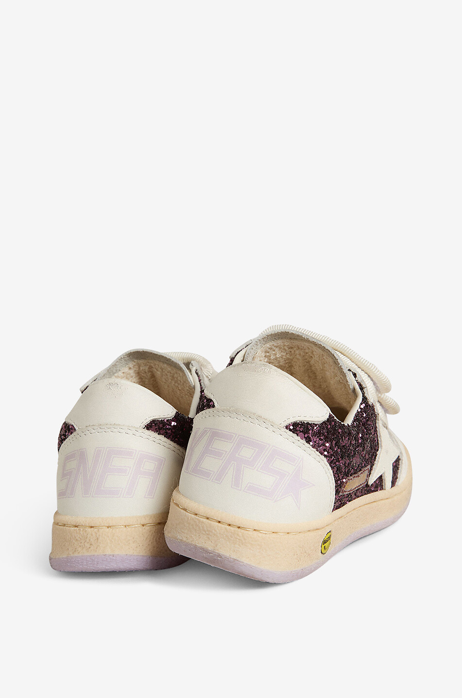 GOLDEN GOOSE Ball Star Strap girls' glitter and leather sneakers Girl PURPLE 4