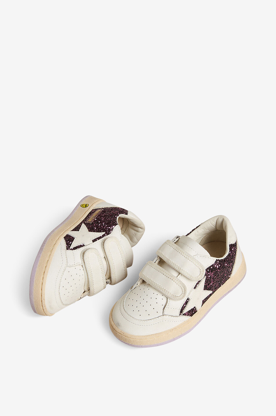 GOLDEN GOOSE Ball Star Strap girls' glitter and leather sneakers Girl PURPLE 5