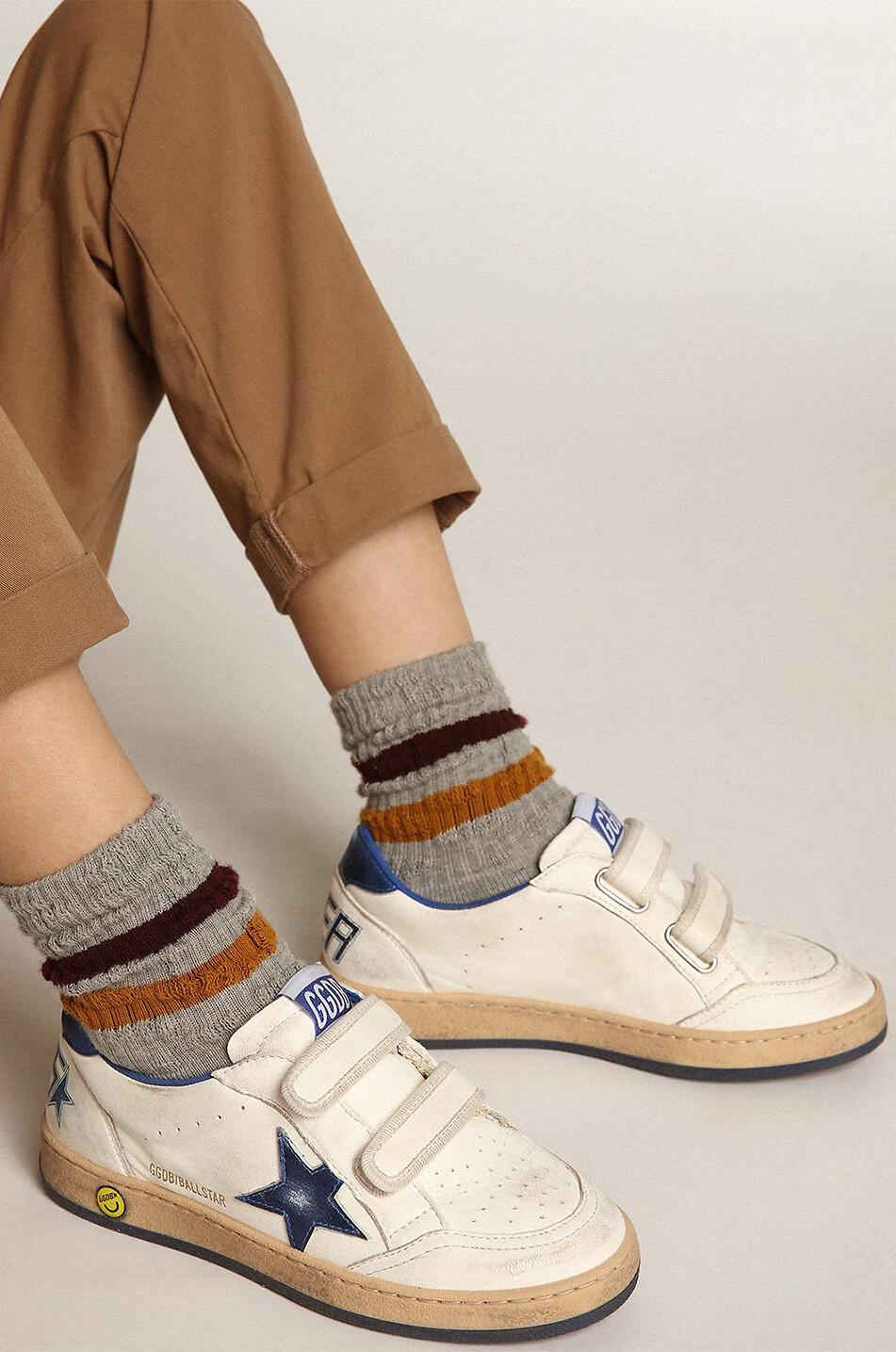 Jungen-Nappaledersneakers mit Metallic-Stern Ball Star Strap