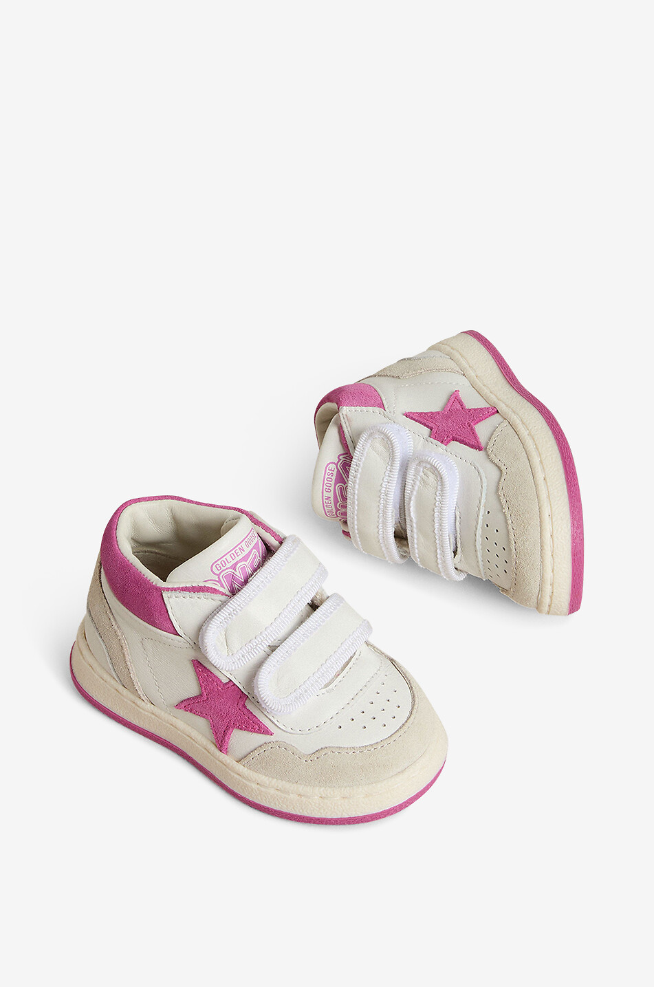 GOLDEN GOOSE Hohe Mädchen-Sneakers aus Nappaleder June Basket Mädchen WEISS 2