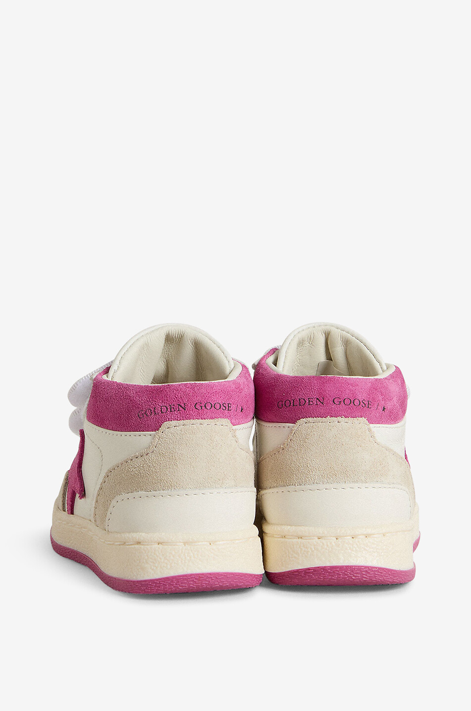 GOLDEN GOOSE Hohe Mädchen-Sneakers aus Nappaleder June Basket Mädchen WEISS 3
