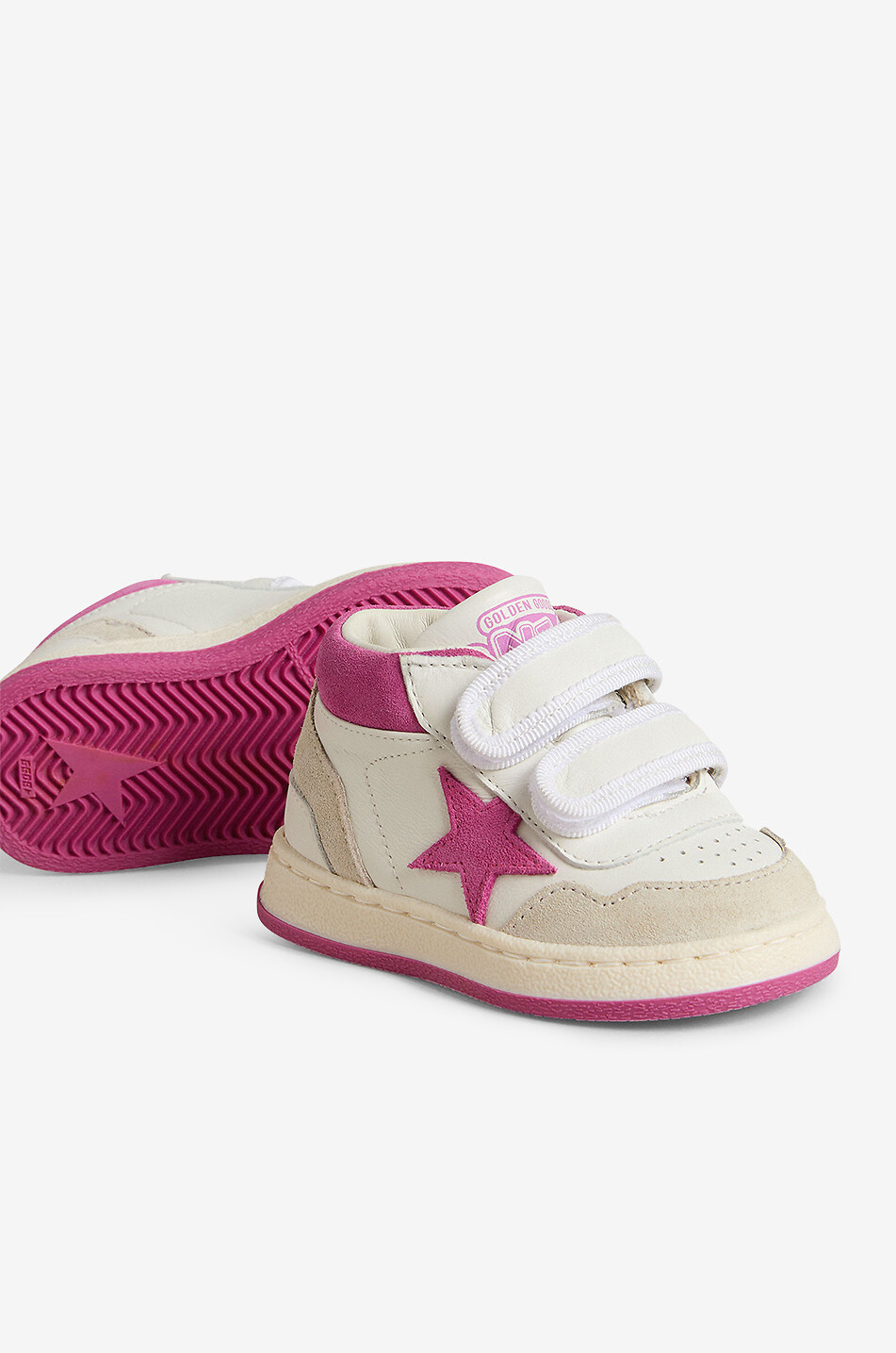 GOLDEN GOOSE Hohe Mädchen-Sneakers aus Nappaleder June Basket Mädchen WEISS 4