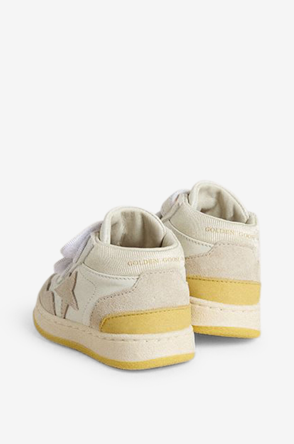 GOLDEN GOOSE June nappa and suede children's low-top trainers Unisex GREY 3