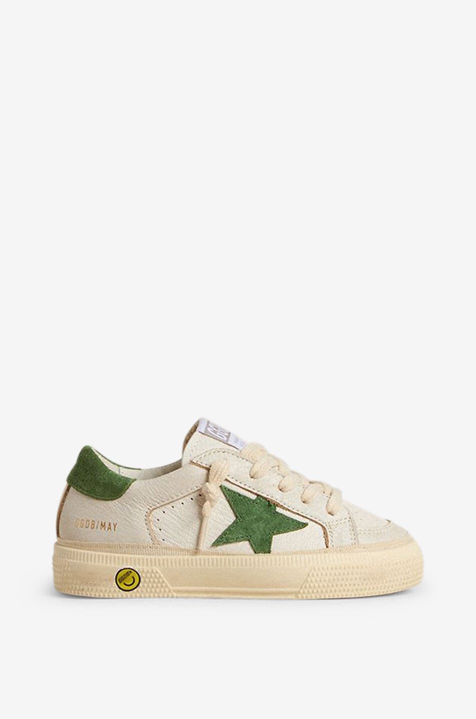 GOLDEN GOOSE May Double Quarter boys' nappa leather sneakers with suede star Boy BEIGE 1