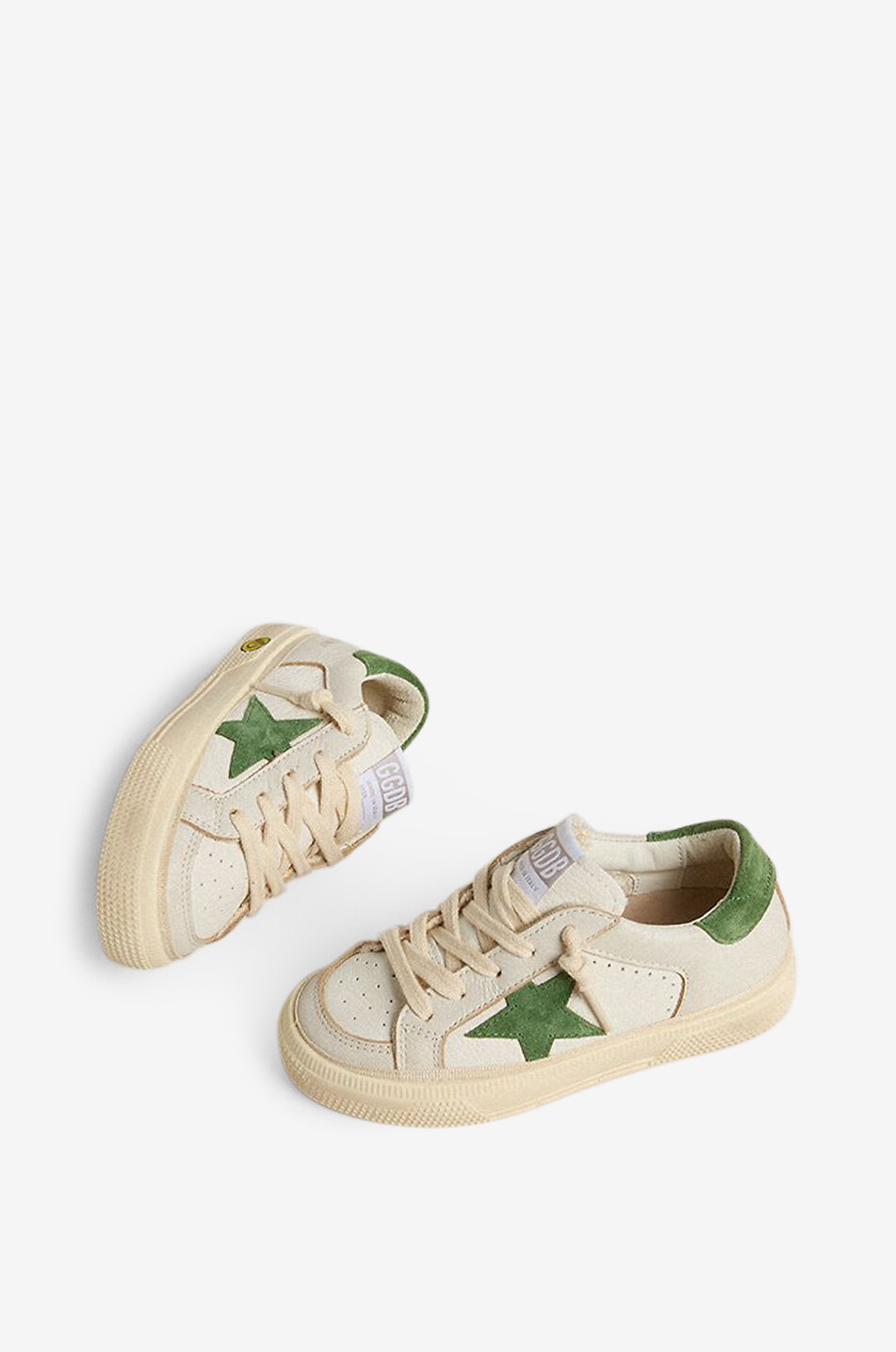 GOLDEN GOOSE May Double Quarter boys' nappa leather sneakers with suede star Boy BEIGE 2