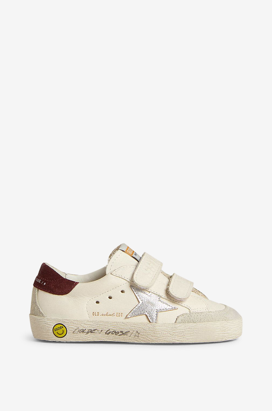 GOLDEN GOOSE Baskets en cuir à scratchs enfant Old School Unisexe BLANC 1