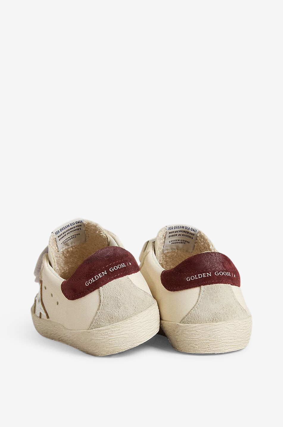 GOLDEN GOOSE Baskets en cuir à scratchs enfant Old School Unisexe BLANC 3